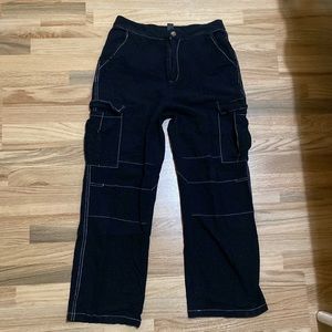 Chic White-Outlined Pants